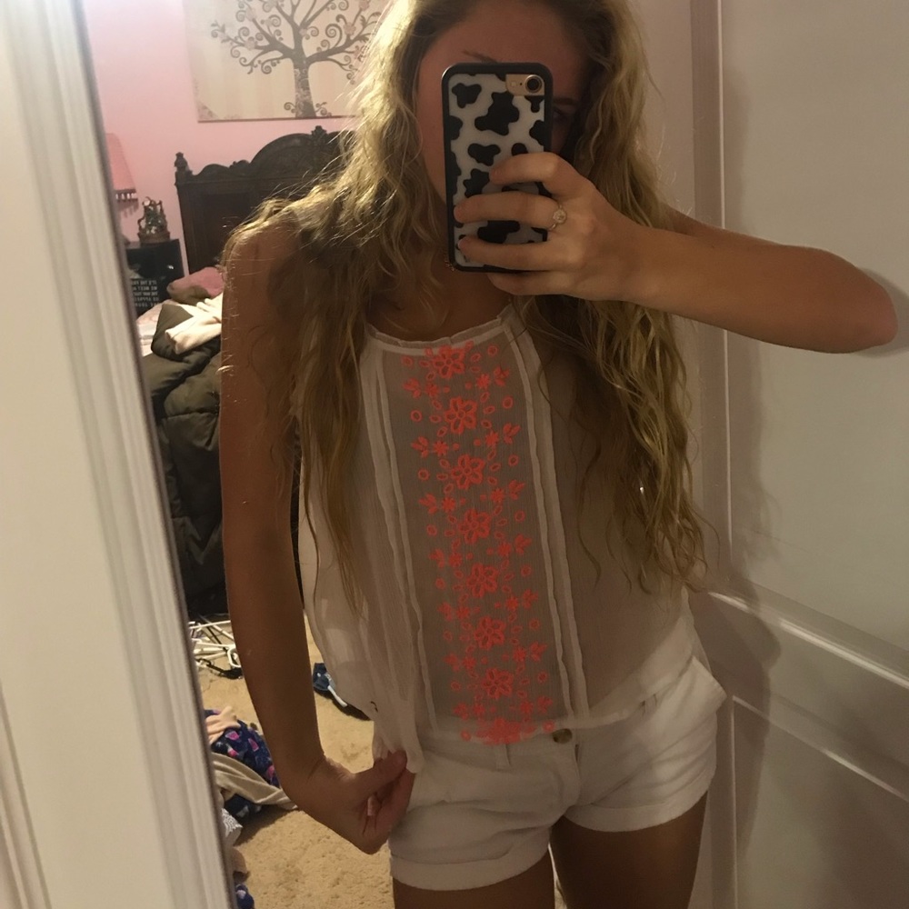 Ruffle strap, beachy see-through tank